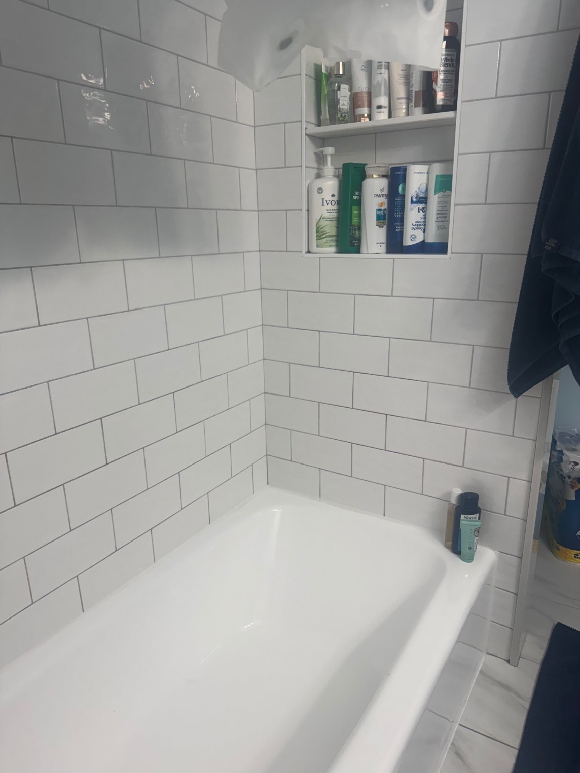 Clean tiled shower